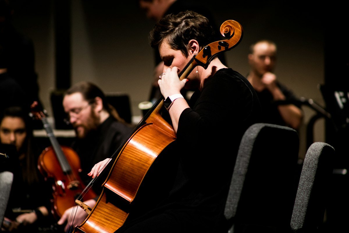 Musicians playing string instruments
