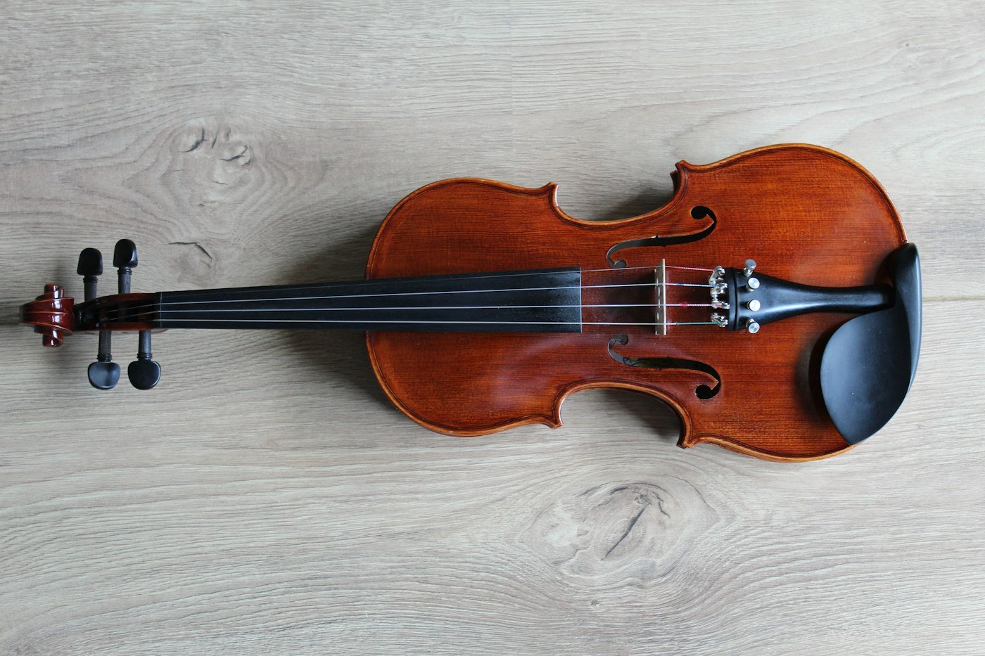 A classic wooden violin